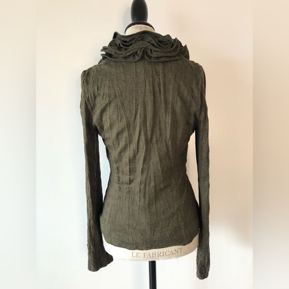 Vintage Alberto Makali Ruffle Collared Cardigan Sweater 8 - Picture 6 of 11